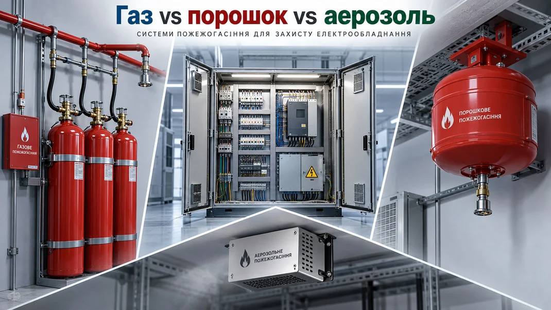 Газовое, порошковое или аэрозольное пожаротушение: что выбрать для электрооборудования