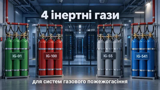 Інертні гази для пожежогасіння: порівняння IG-541, IG-100, IG-55, IG-01