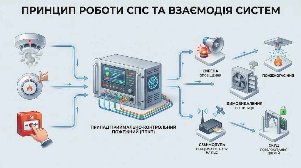 Как работает Пожарная сигнализация