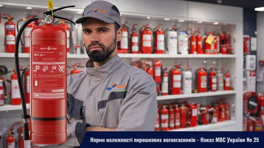 Норми кількості порошкових вогнегасників в приміщенні