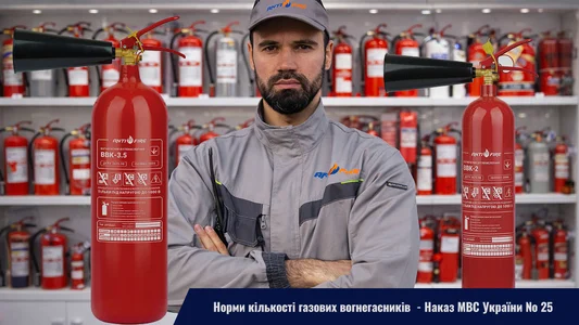 Норми кількості газових вогнегасників для приміщень