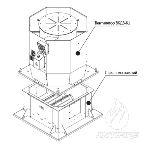 Даховий відцентровий вентилятор димовидалення Вентс ВКДВ-К2  (фото 2)