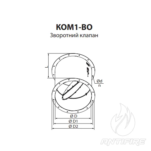 Зворотний клапан з гравітаційною пластиною Вентс КОМ1-ВО  (фото 2)