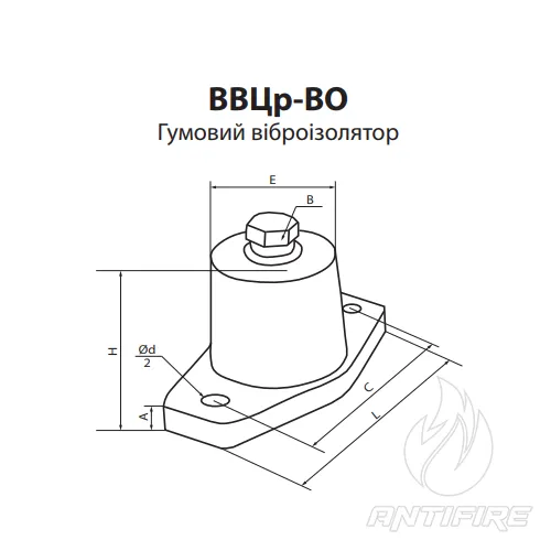 Гумові віброізолятори Вентс ВВЦр-ВО  (фото 2)