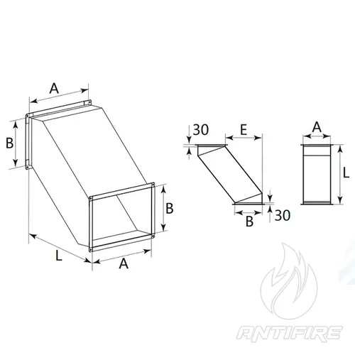 Перехід Z-подібний для прямокутного повітроводу AD-ZP  (фото 2)