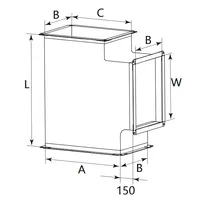 Трійник симетричний для прямокутного повітроводу AD-TS thumb-2