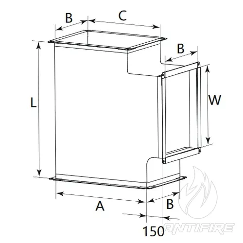 Трійник симетричний для прямокутного повітроводу AD-TS  (фото 2)