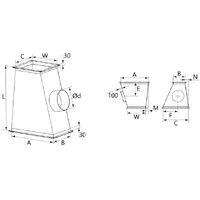 Трійник косий з круглим відводом для прямокутного повітроводу AD-TK thumb-2