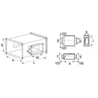 Хрестовина з прямокутними відводами для прямокутного повітроводу AD-KKP thumb-2