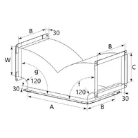 Трійник асиметричний для прямокутного повітроводу AD-TSH thumb-2