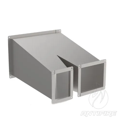 Трійник асиметричний штанообразный з перемінним перетином для прямокутного повітроводу AD-TSHP 