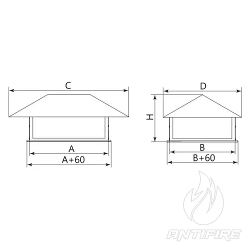 Зонт даховий прямокутного перерізу AD-ZNP  (фото 2)