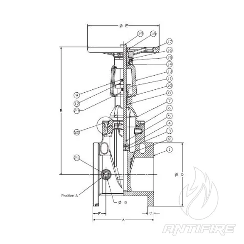 Засувка клинова NIBCO OS&Y MODEL F-607-RW PN16  (фото 2)