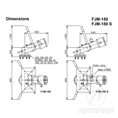 Лафетний ствол стаціонарний FJM-150  (фото 2)
