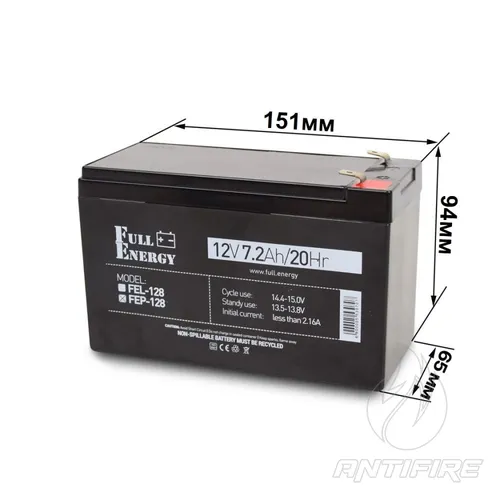 Акумулятор 12В 7.2 Ah для ДБЖ Full Energy FEP-128  (фото 2)