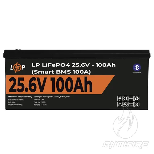 Акумулятор LogicPower LiFePO4 24V, 100 Ah Smart BMS 100А с BT пластик 