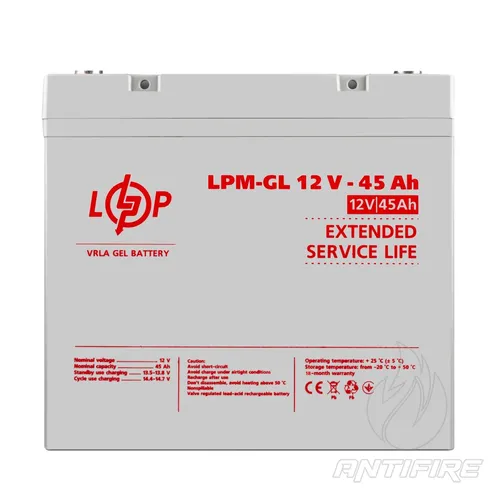 Акумулятор гелевий LPM-GL 12V - 45 Ah 