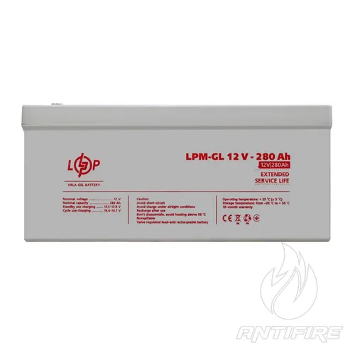 Акумулятор гелевий LPM-GL 12V - 280 Ah 