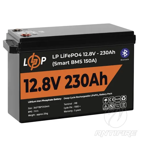 Акумулятор LogicPower LiFePO4 12V, 230 Ah Smart BMS 150А з BT пластик  (фото 4)