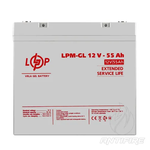 Акумулятор гелевий LPM-GL 12V - 55 Ah 
