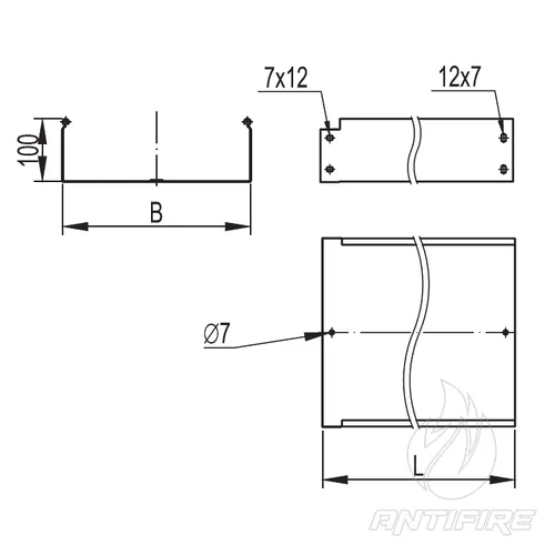 Лотки ДКС кабельні металеві неперфоровані  (фото 2)