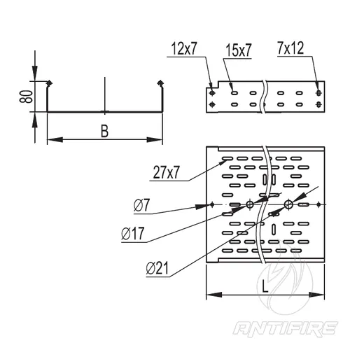 Лотки ДКС кабельні металеві перфоровані  (фото 2)