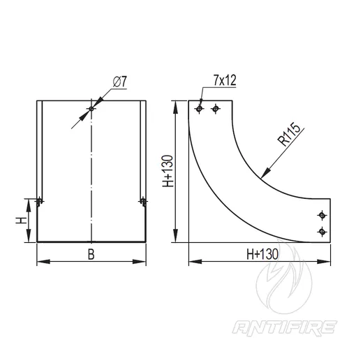 Кут вертикальний внутрішній CS90 100x500  (фото 2)