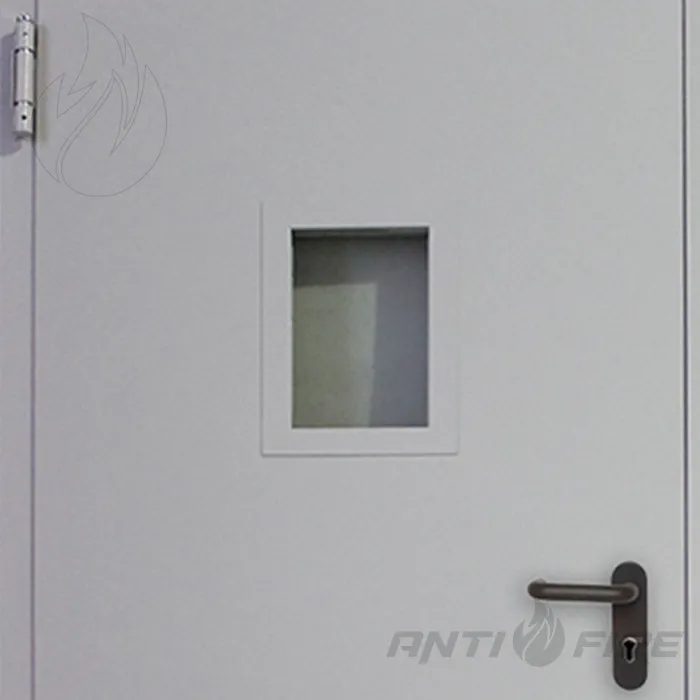 Двері протипожежні двостулкові металеві зі склінням  EI60  (фото 7)