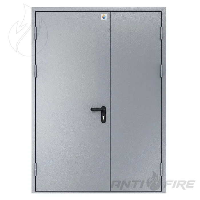 Двері протипожежні двостулкові нерівнопільні металеві глухі EI60 