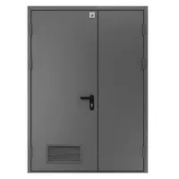 Двері протипожежні двостулкові нерівнопільні металеві з вентеляційною решіткою EI30 — Двері EI30