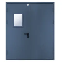 Двері протипожежні двостулкові металеві зі склінням  EI90 — 