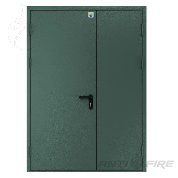 Двері протипожежні двостулкові нерівнопільні металеві глухі EI90 