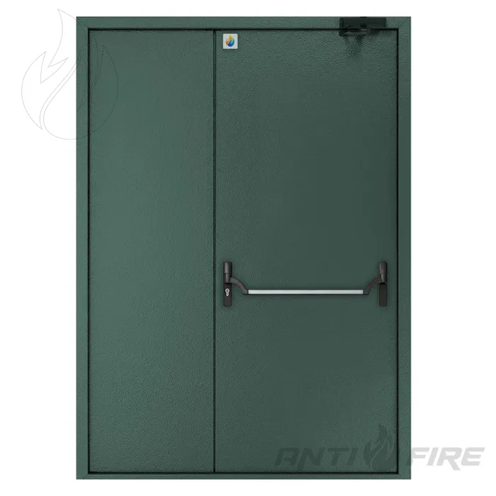 Двері протипожежні двостулкові нерівнопільні EI90  Антипаніка 