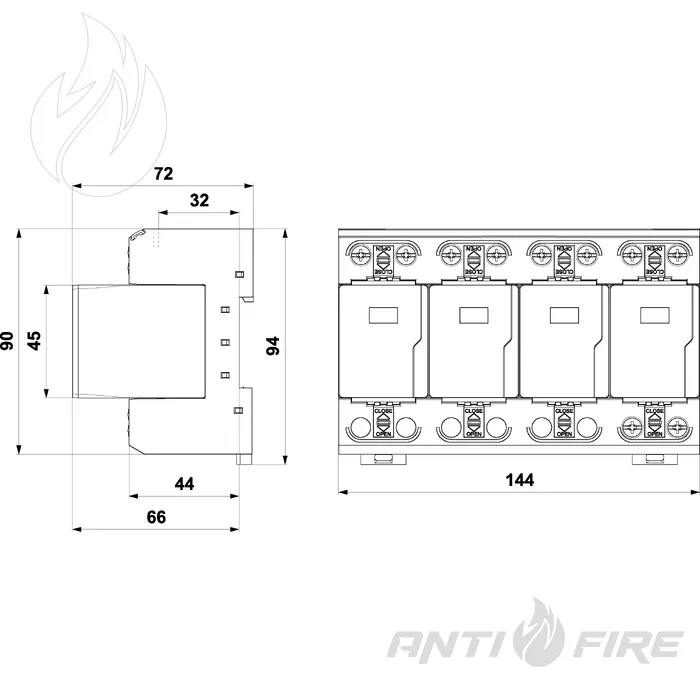 Ограничитель перенапряжения УЗИП SALTEK FLP-B+C MAXI V/4  (фото 2)
