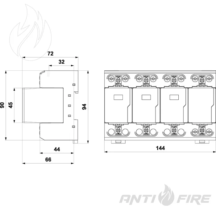 Ограничитель перенапряжения УЗИП SALTEK FLP-B+C MAXI V/3+1  (фото 2)