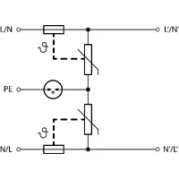 Обмежувач перенапруги ПЗІП SALTEK SP-T2+T3-320/Y-CLT-LED thumb-3