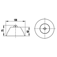 Круглий пластиковий тримач дроту d8мм без бетона (ND2109) ДКС Jupiter thumb-2