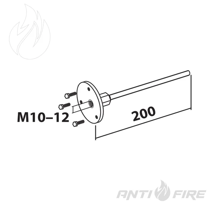 Заземлююче з'єднання з арматурою фундаменту, M12, довжина 200 мм, сталь оцинкована (NE1004) ДКС Jupiter  (фото 2)