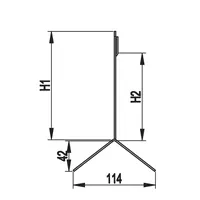 Коньковий кутовий тримач дроту, висота 150 мм, сталь оцинкована (ND2201ZC) ДКС Jupiter thumb-2