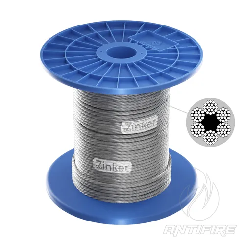 Трос сталевий оцинкований D8 мм 6х19, бухта 100 метрів (StZn) 