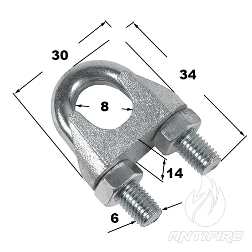 Затискач для троса D8 мм DIN741 (StgZn)  (фото 2)