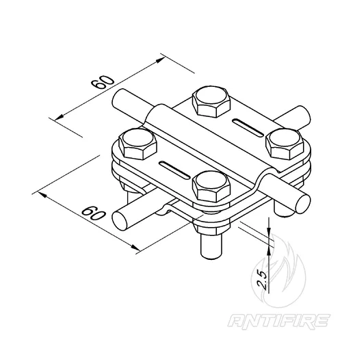 202011 З'єднувач Cross для дроту 2 пл. (StZn)  (фото 3)