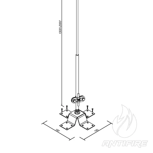 Блискавкоприймач на прямий дах 1,5 м (Ni/Al)  (фото 6)