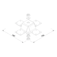 411133 Нержавіюча основа L190 на прямий дах (Ni) thumb-3