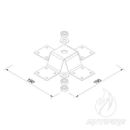 411133 Нержавіюча основа L190 на прямий дах (Ni)  (фото 3)