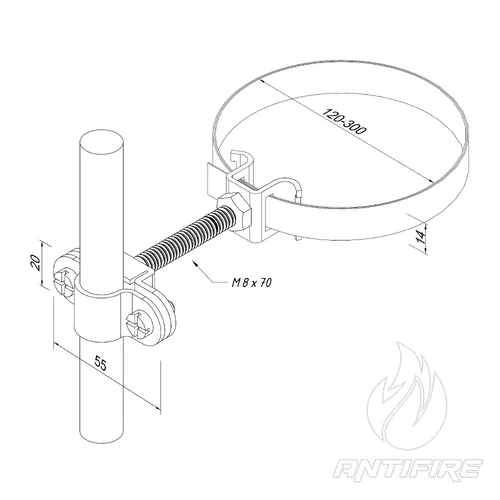 409133 Хомут для блискавкоприймача до труби (Ni)  (фото 5)