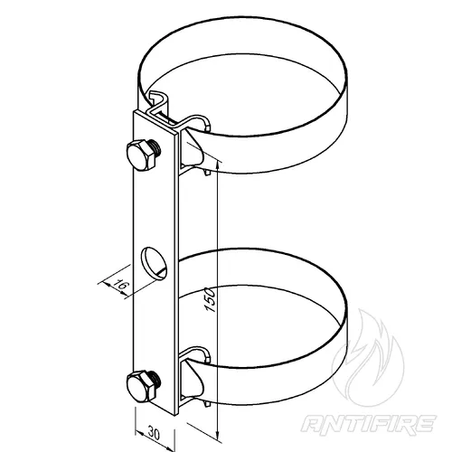326333 Хомут подвійний D300 (StZn/Ni)  (фото 3)