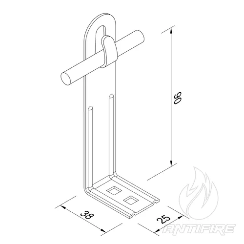 305011 Держатель L100 с крючком (StZn)  (фото 2)