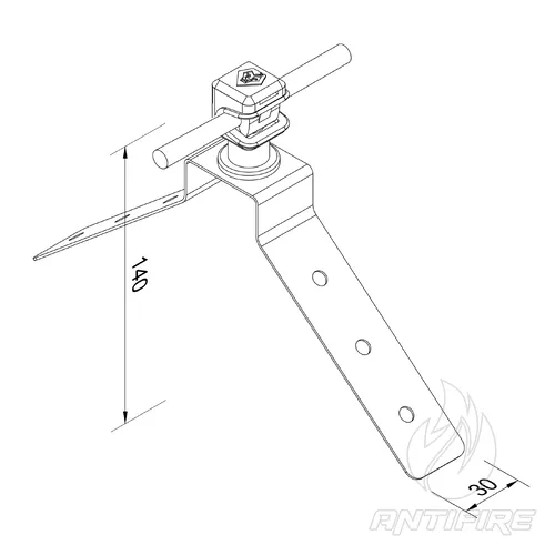 306013 Тримач на кутовий гребінь даху з Clip (Ni/Pa)  (фото 2)