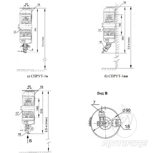 Модуль пожаротушения настенный СПРУТ-1(он)-02  (фото 4)